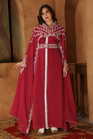 Embroidered Jellabiya Cape Kaftan