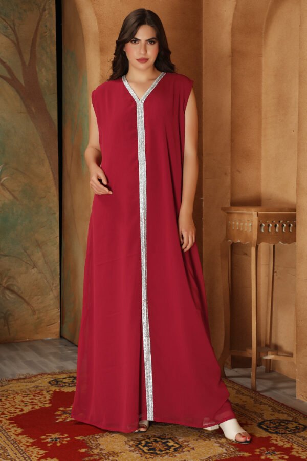 Embroidered Jellabiya Cape Kaftan - Image 4