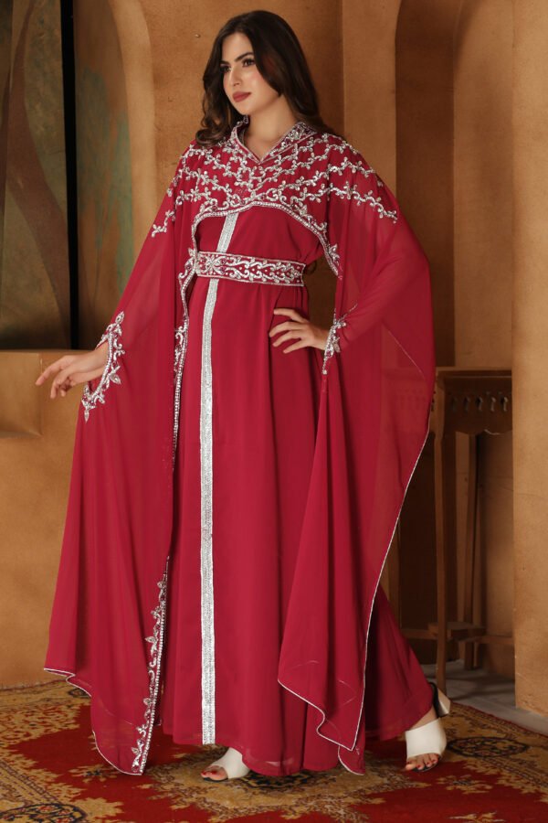 Embroidered Jellabiya Cape Kaftan - Image 3