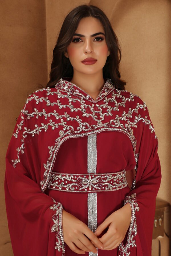 Embroidered Jellabiya Cape Kaftan - Image 2