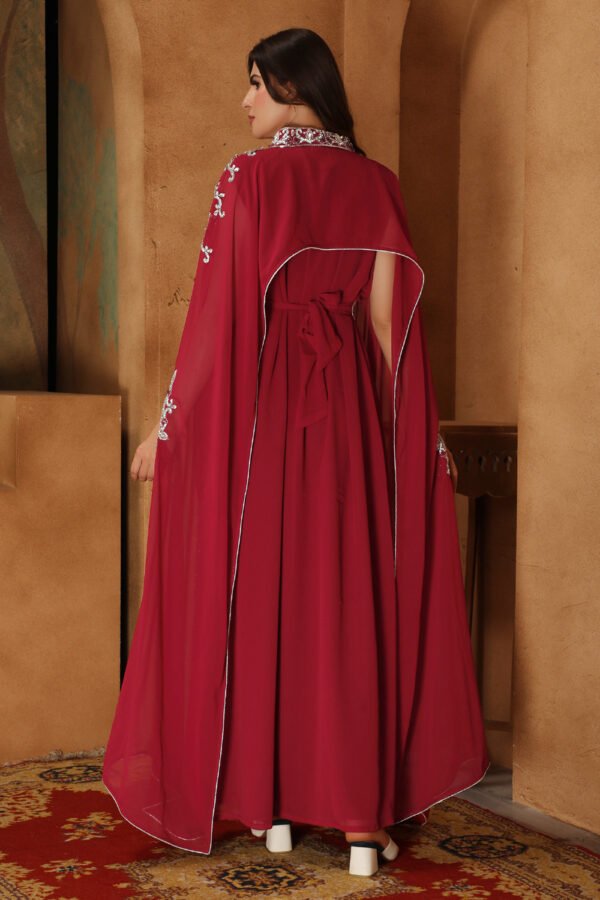 Embroidered Jellabiya Cape Kaftan - Image 5