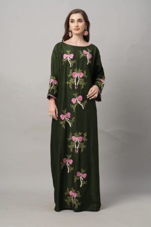 Embroidered Rosy Bow Jalabiya