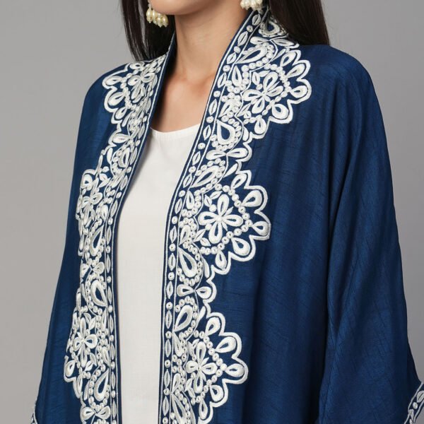 Mirror and Thread Embroidered Jacket - Image 2