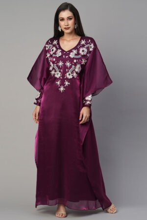 Wine coloured 3D Thobe