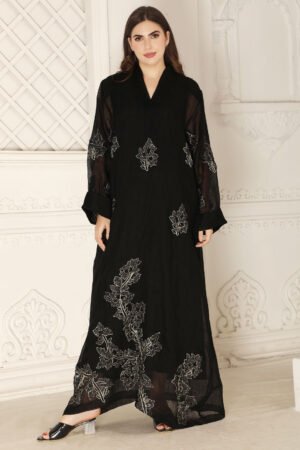 Leaf embroidered Jalabiya
