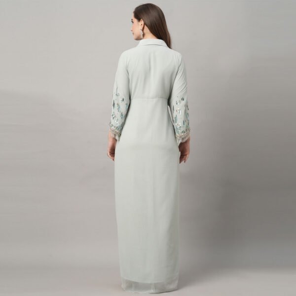 Drape kaftan with Handwork and Fringes - Image 3