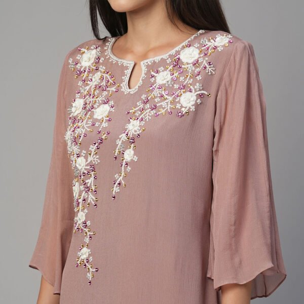Gold and Pink Mirror Floral Outfit - Image 2
